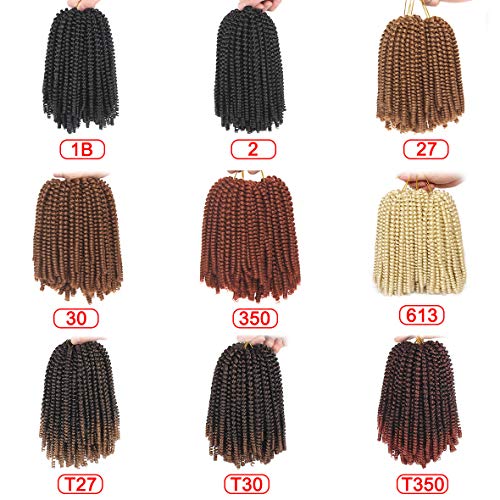 Xtrend 90strands Honey Blonde Spring Twist Crochet Hair 8 Inch Synthetic Crochet Braids Hair for Distressed Butterfly Locs Fluffy Twist Hair Extensions for Women 27# - Image 6