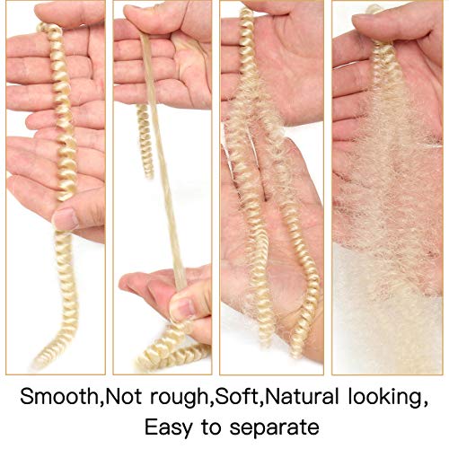 Xtrend 90strands Honey Blonde Spring Twist Crochet Hair 8 Inch Synthetic Crochet Braids Hair for Distressed Butterfly Locs Fluffy Twist Hair Extensions for Women 27# - Image 7