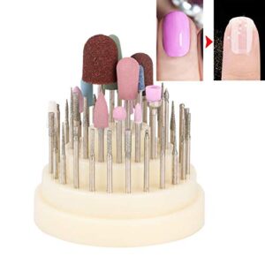 Xuuyuu 45PCS Nail Drill Bits Set with Diamond Bits for Acrylic Nails 3/32 Inch Fine Grit