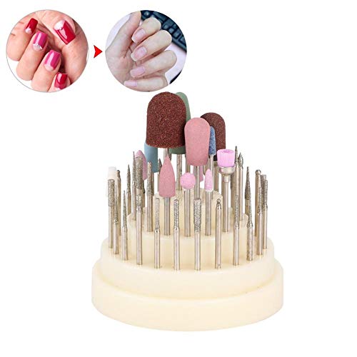 Xuuyuu 45PCS Nail Drill Bits Set with Diamond Bits for Acrylic Nails 3/32 Inch Fine Grit - Image 6