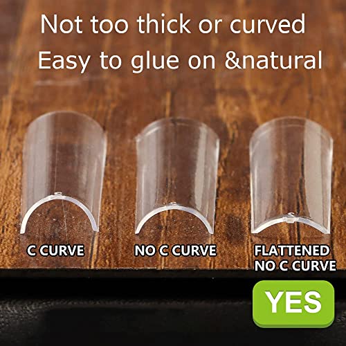 XXL Square Clear Half Cover Tapered Nail Tips - 500 Pieces, 10 Sizes for Acrylic Nails - Image 2