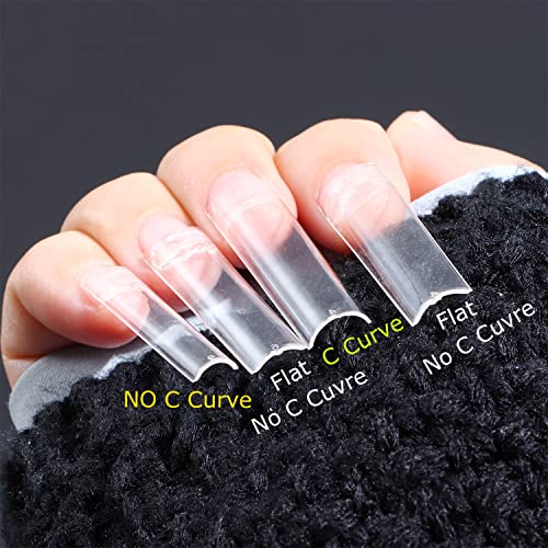 XXL Square Clear Half Cover Tapered Nail Tips - 500 Pieces, 10 Sizes for Acrylic Nails - Image 4