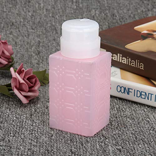Yctze Push Down Portable Pump Dispenser Bottle for Nail Polish Remover, Makeup Removal, Lotions - Refillable and Suitable for Nail Enhancement Tools (Square Pink) - Image 7
