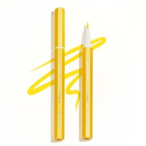 Yellow Liquid Eyeliner - High Pigmented Extra Fine Liquid Eyeliner For Precise Definition - Satin Liquid Eyeliner Rainbow Colorful Eye Liner - Drama Makeup (Sunny Marigold)