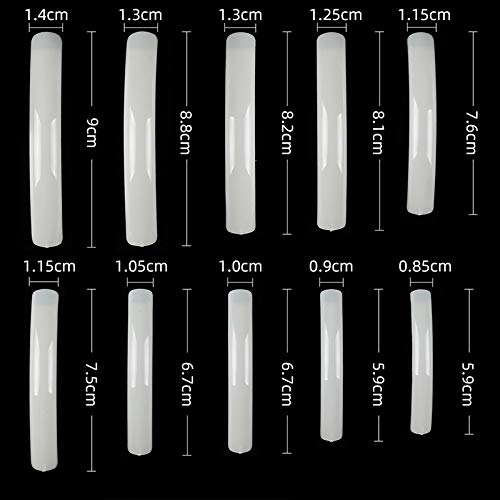 Yimart® 100pcs White/Clear/Natural Extra Long Curve Nail Tip UV Gel French Acrylic False Nail Art Salon long Tips (Natural) - Image 6