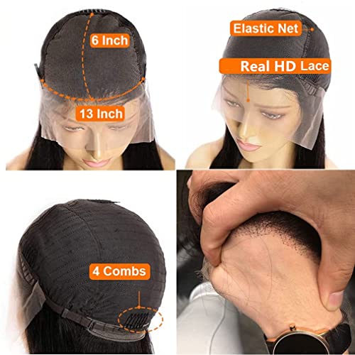 Yokada SKINLIKE HD Invisible Swiss Lace Human Hair Wig 13x6 Lace Front Deep Parting Space Wigs Deep Curly Style with Clean Hairline 180% Density for Black Women (14inch, 13x6 HD lace front) - Image 6