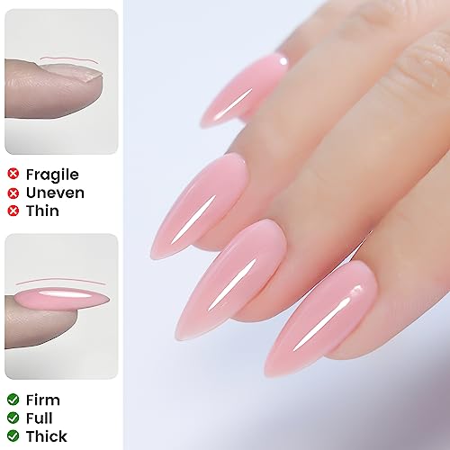 YTD Likomey Builder Nail Gel,15ml Rose Pink Builder Base Gel Nail Polish 5-in-1 Multifunctional Strengthener Extension Enhancement Reinforce Shaping Nude Neutral Color Hard UV Gel,JG337 - Image 3