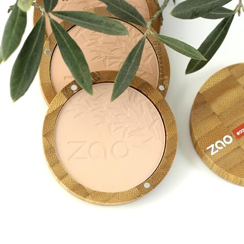Zao Makeup Compact Pressed Powder Foundation Blendable Face Makeup Long Lasting Portable Full Coverage with Macadamia Oil & Cocoa Butter Lightweight Airbrushing for Pores & Imperfections 9g (302) - Image 2