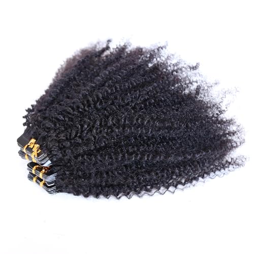 ZigZag Hair Afro Kinky Curly Tape in Extensions Human Hair 40pcs 100g 4B 4C Brazilian Virgin Human Hair Skin Weft Tape Hair Extensions (12inch, 4B 4C) - Image 2