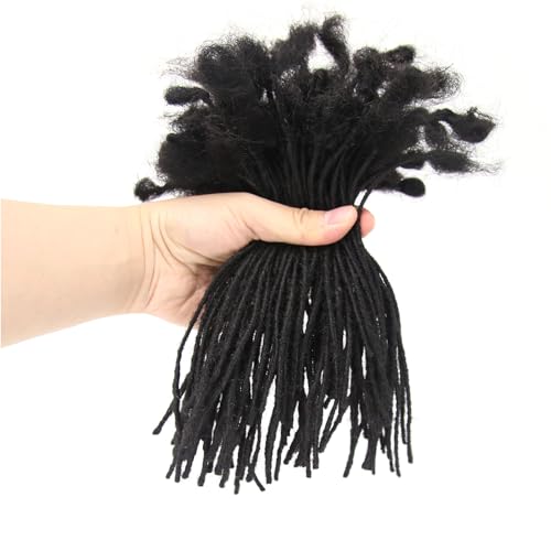 ZigZag Hair Minilocs Dreadlocks Extensions 0.2cm 100strands Micro Sisterlocs Extensions Human Hair Loc Crochet Braiding Hair Decoration for Men/Women/Children (8 Inch, Natural Color) - Image 4