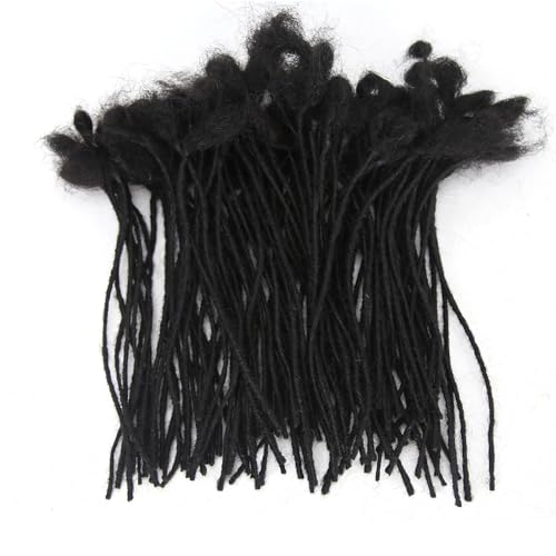 ZigZag Hair Minilocs Dreadlocks Extensions 0.2cm 100strands Micro Sisterlocs Extensions Human Hair Loc Crochet Braiding Hair Decoration for Men/Women/Children (8 Inch, Natural Color) - Image 3