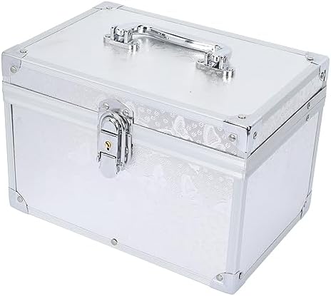 1pc Pedicure Kit Makeup Case Travel Cosmetic Bag Jewelry Organizer Tray Portable Toolbox Train Makeup Vanity Accessories Handheld Storage Container Foot Wash Handle Aluminum
