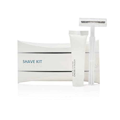 Luxury Shave Kit Bulk 200 Count Twin Blade Razors with Shave Cream