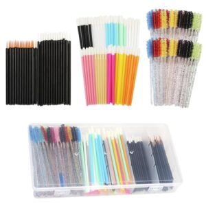 250 PCS Disposable Makeup Applicators Kit, Disposable Makeup Brush Tools Lip Brushes Eyeliner Brushes Makeup Mascara Wands with Plastic Organizer Box for Makeup Artist Supplies