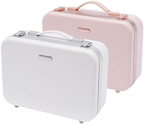 Large White Makeup Train Case with LED Mirror - Professional Organizer Kit