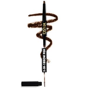 3-in-1 Waterproof Eyebrow Pen Dark Coffee Natural Finish Smudge-Proof 0.5 oz