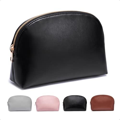 Vorspack Makeup Bag Large Travel Cosmetic Bag Lightweight PU Leather Cosmetic Organizer Pouch for Women (Large) - Black