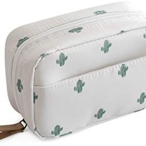 Cactus Makeup Bag Travel Cosmetic Organizer Pouch for Toiletries and Accessories, Medium Size