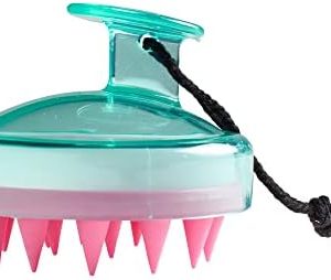 Bella Mint/Pink Silicone Scalp Massager and Scrubber for Enhanced Hair Health