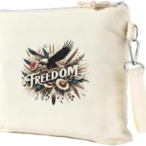 Custom Freedom Eagle Makeup Bag for Bridesmaids Friends Travel Organizer Pouch