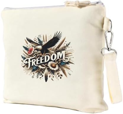 Custom Freedom Eagle Makeup Bag for Bridesmaids Friends Travel Organizer Pouch