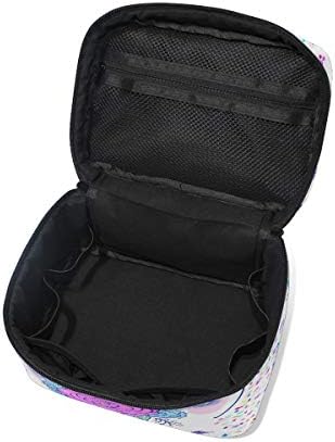 ZOEO Makeup Train Case Cream Unicorn Head Cute Cat Eye Star Korean Carrying Portable Zip Travel Cosmetic Brush Bag Organizer Large White Elephant Gift for Girls Women - Image 5