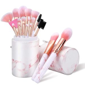 DUAIU 16PCS Marble Makeup Brush Set with Gift Box for Foundation, Eyeshadow, and Blush