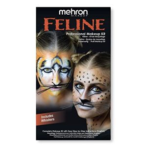 Mehron Premium Feline Cat Character Makeup Kit for Halloween Cosplay Complete Set with Tools