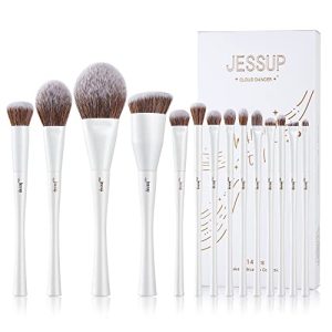 Jessup Makeup Brushes Set 14pcs Make up Brushes Premium Synthetic Foundation Concealer Blush Contour Powder Eye Shadow Blending Brush, Pearl White T343