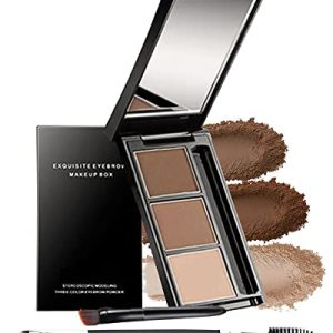 3-Color Long-Lasting Waterproof Eyebrow Powder Makeup Kit with Mirror and Tools