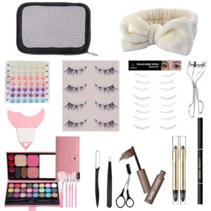 Professional All-in-One Makeup Kit for Women with Travel Bag and 15 Piece Brush Set