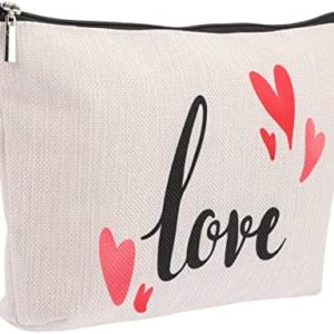 FRCOLOR 2 pcs Small Cotton Linen Makeup Case Zipper Storage Bag for Women Travel