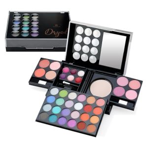 Color Nymph Portable Travel Makeup Kit 24-Color Eyeshadow Blusher Lip Gloss Brushes Included