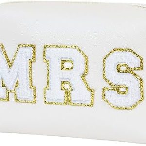 Waterproof PU Travel Makeup Bag for Brides - Compact Cosmetic Clutch Organizer