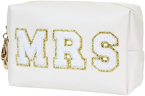 Waterproof PU Travel Makeup Bag for Brides - Compact Cosmetic Clutch Organizer