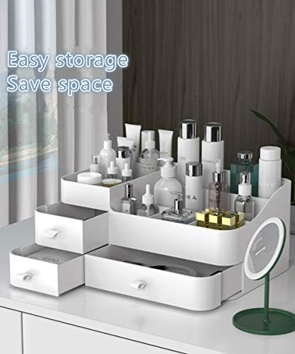 MIUOPUR Large White Makeup Organizer with Drawers for Cosmetics Jewelry Storage - Image 3
