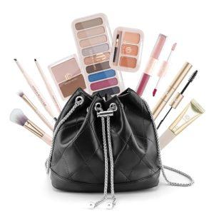 Makeup Kit Makeup Sets for Women Teens with Cosmetic Bag Travel Girls Makeup Sets Ages 8-10-12 Full Face Full Makeup Kit with 9color Eyeshadow Palette Concealer Liquid Blush Eyeliner Lipgloss