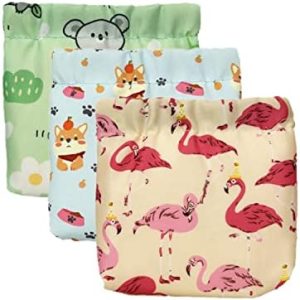 3pcs Pocket Cosmetic Bag Squeeze Top, Waterproof Small Makeup Pouch for Purse, No Zipper Self-closing Mini Travel Kit Storage Bag for Women & Girl (G)