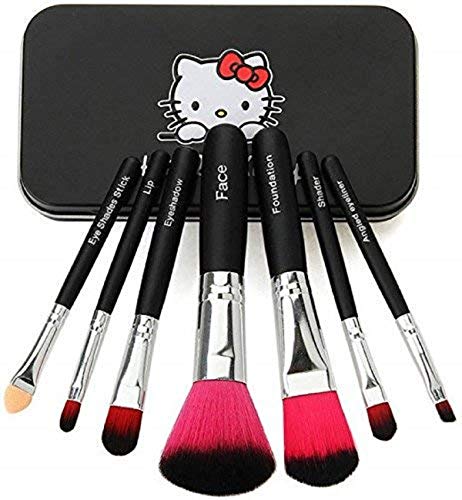 CETC 14 Piece Complete Makeup Mini Brush Kit with Storage Box Black Pink - Image 2