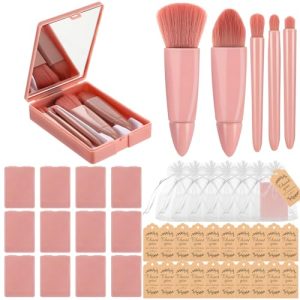 12 Piece Mini Travel Makeup Brush Set with Storage Box and Organza Bag