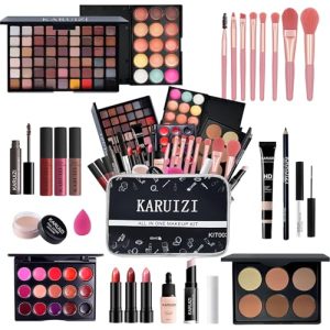 15-Piece All-in-One Makeup Kit Gift Set for Women with Eyeshadow, Lip Gloss, Lipstick, and Brushes