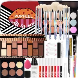 All-in-One Makeup Kit for Women and Teens, Includes Eyeshadow Palette, Foundation, Lip Gloss and More
