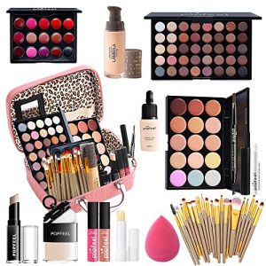 Beginner Friendly 13 Piece Makeup Kit for Women and Teens with Eyeshadow, Lip Gloss, and Brushes