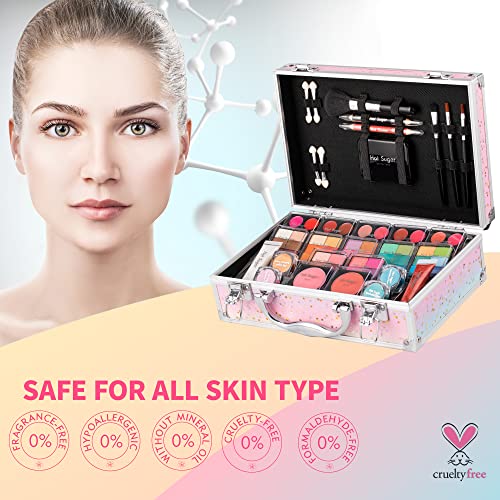 Hot Sugar Rainbow Makeup Kit Teen Girls 15-Piece Starter Set Eye Shadow Lip Gloss Blush Brushes Mirror - Image 5