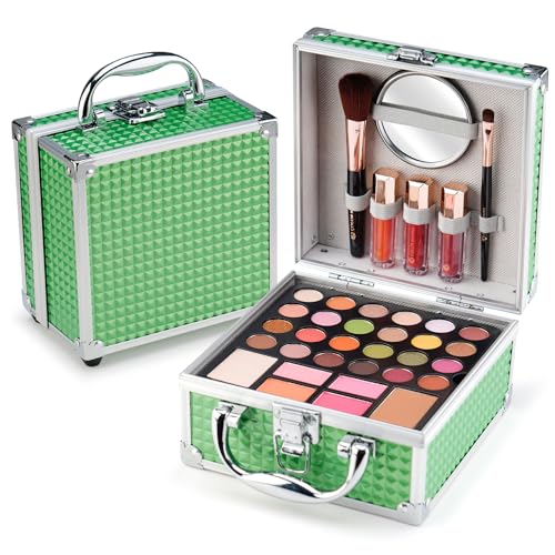 Nymph Green Beginner Makeup Kit for Teens 24-Color Palette with Cosmetic Case