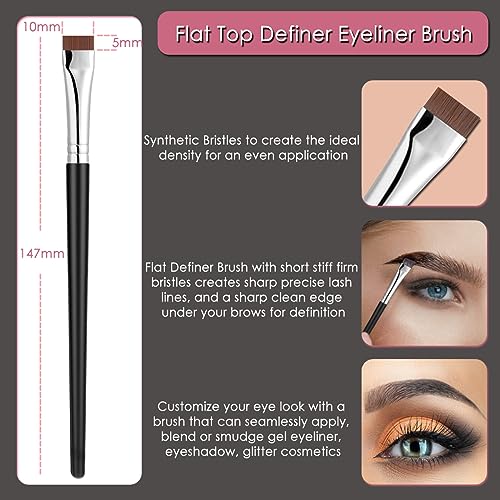 KINGMAS Eyebrow Brush & Eyelash Separator Eyeliner Brush and Brow Comb Lash Spoolie Brush, Steel Mascara Comb Grooming Brush, 5Pcs Eye Makeup Tools - Image 4