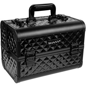 SHANY Premier Fantasy Black Diamond Makeup Train Case 3 Trays Mirror Locks