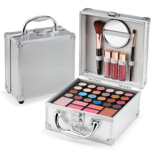 Nymph Teen Beginner Makeup Kit 24 Color Eyeshadow Palette with Small Train Case