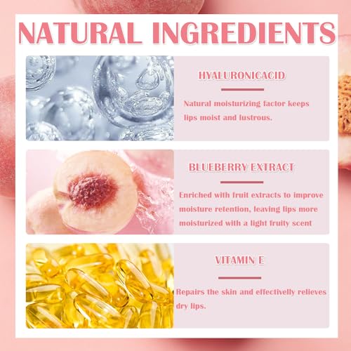 Six Color Lip Tint Stain Mini Liquid Lipstick Set for Lips and Cheeks Long-Lasting Peach Formula - Image 5