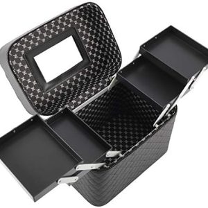 HighFree 4 Layer Foldable Makeup Case with Mirror, Waterproof Portable Organizer, Large Capacity